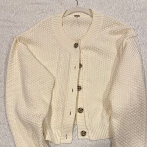 Cream Button-Up Women's Sweater